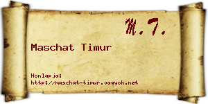 Maschat Timur névjegykártya